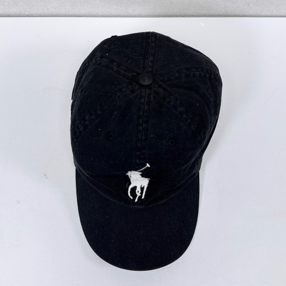 Polo Ralph Lauren Big Pony Cap Hat Mens One Size Fits All Black Leather Strap - Picture 4 of 7